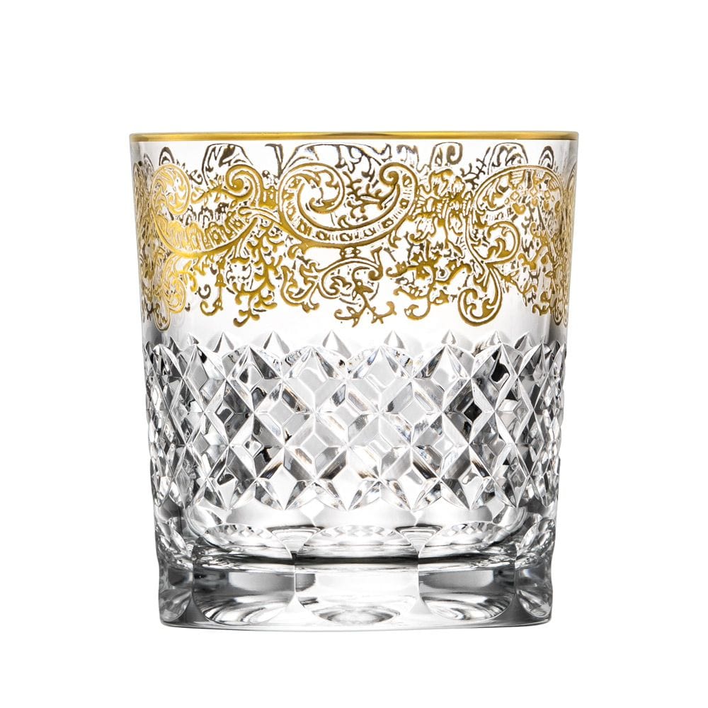 Mood_Company Whiskyglas Arabeske - Tumbler with 24 karaat gouden rand - 320ml - Arnstadt Kristall