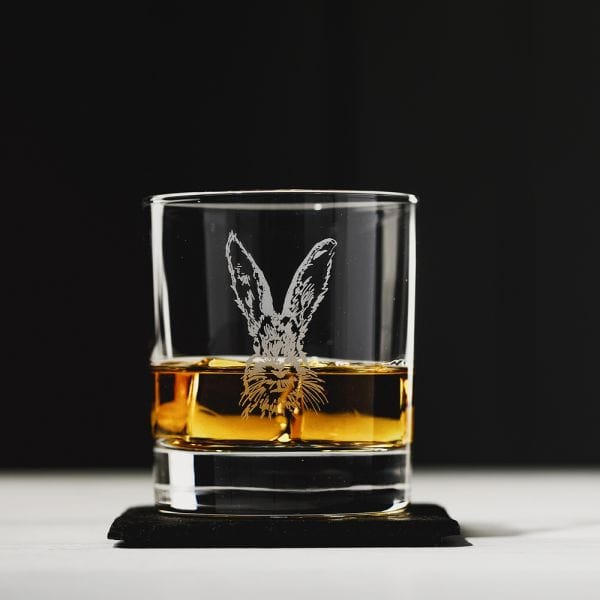 Mood_Company Whiskyglas Haas met leistenen onderzetter