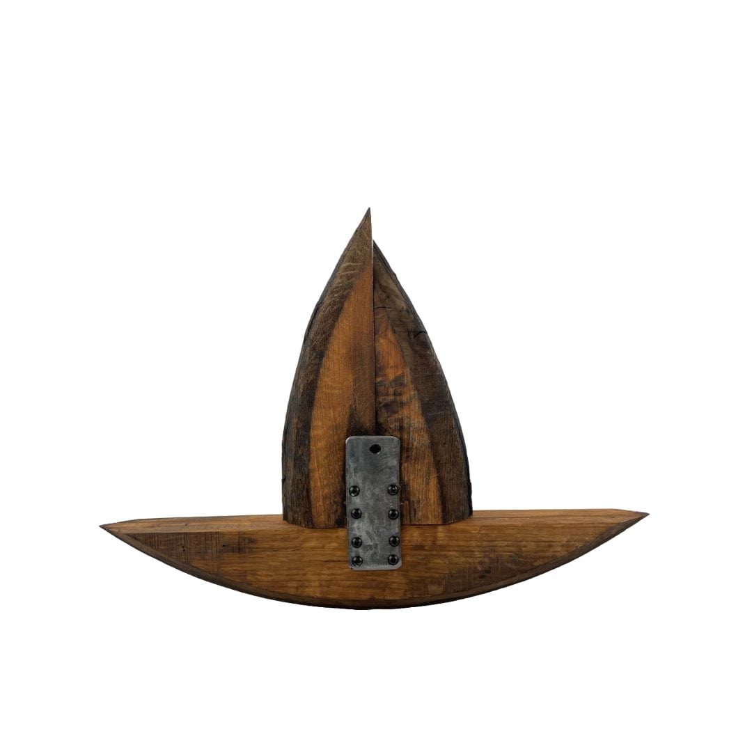 MoodCompanyNL - Muur element zeilboot van oude whiskyvaten - ca 20 - 30 cm - Handgemaakt - Darach Scotland - 6151206275281