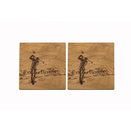 MoodCompanyNL - Onderzetters Sport Golf - Schots Eikenhout - Scottish Made - 5060949551730