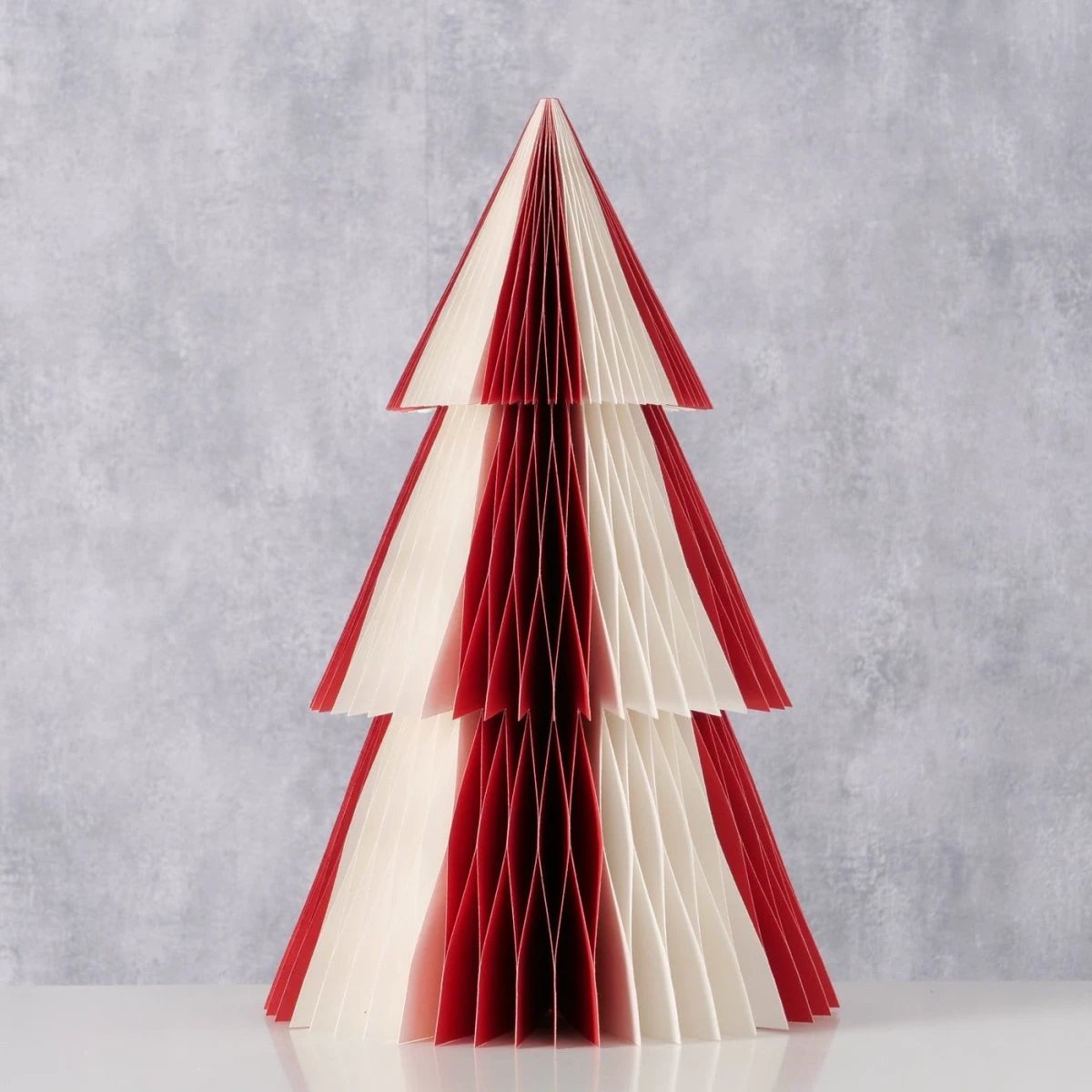 Papieren kerstboom - wit - rood - 37 cm hoog - Boltze by Mood4Christmas