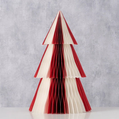 Papieren kerstboom - wit - rood - 37 cm hoog - Boltze by Mood4Christmas
