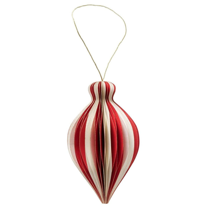 MoodCompanyNL - Papieren kerstboomhanger - wit - rood - 12,5 cm - Boltze - 4066076446667