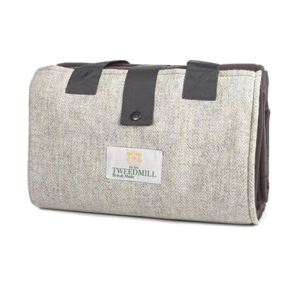 MoodCompanyNL - Picknickkleed Leisure Visgraat Grijs - Fleece - Waterdicht - 137x137cm - Tweedmill - 5060674575568