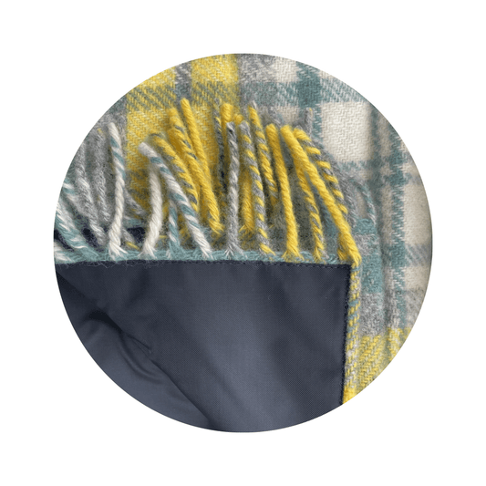 MoodCompanyNL - Picknickkleed Polo Geruit Geel (Ocean) - Wol - Waterdicht - 145x183cm - Tweedmill - 5060674572260