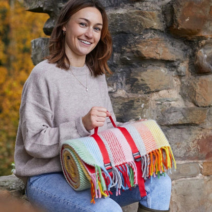 Picknickkleed Polo Regenboog - Wol - Waterdicht - 145x183cm - Tweedmill by MoodCompanyNL