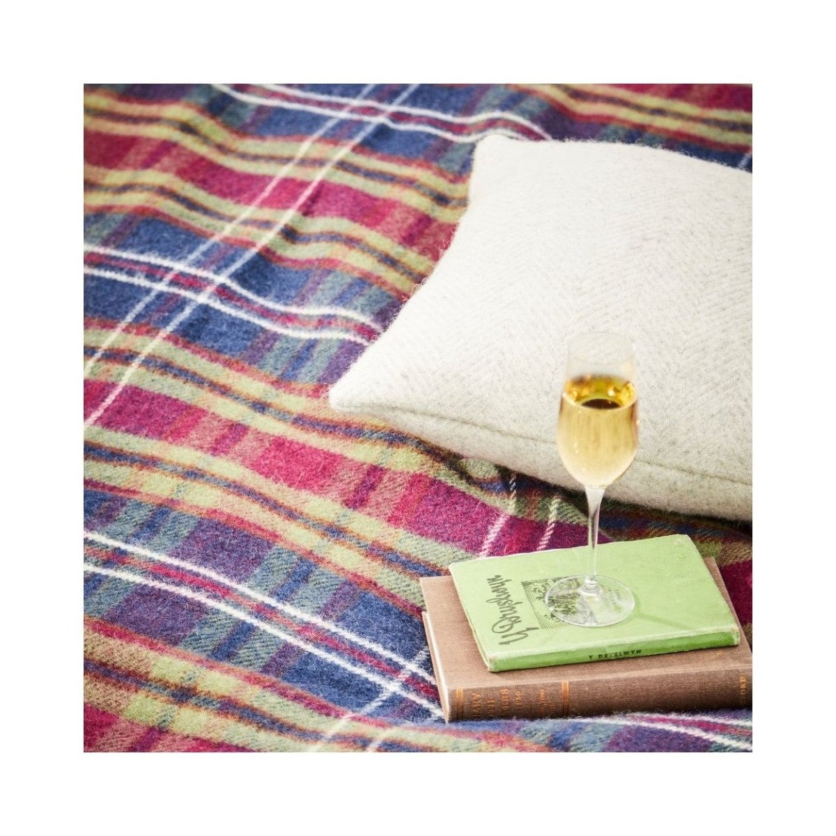 MoodCompanyNL - Picknickkleed Polo Tartan Morello - Wol - Waterdicht - 145x183cm - Tweedmill - 5060958301050