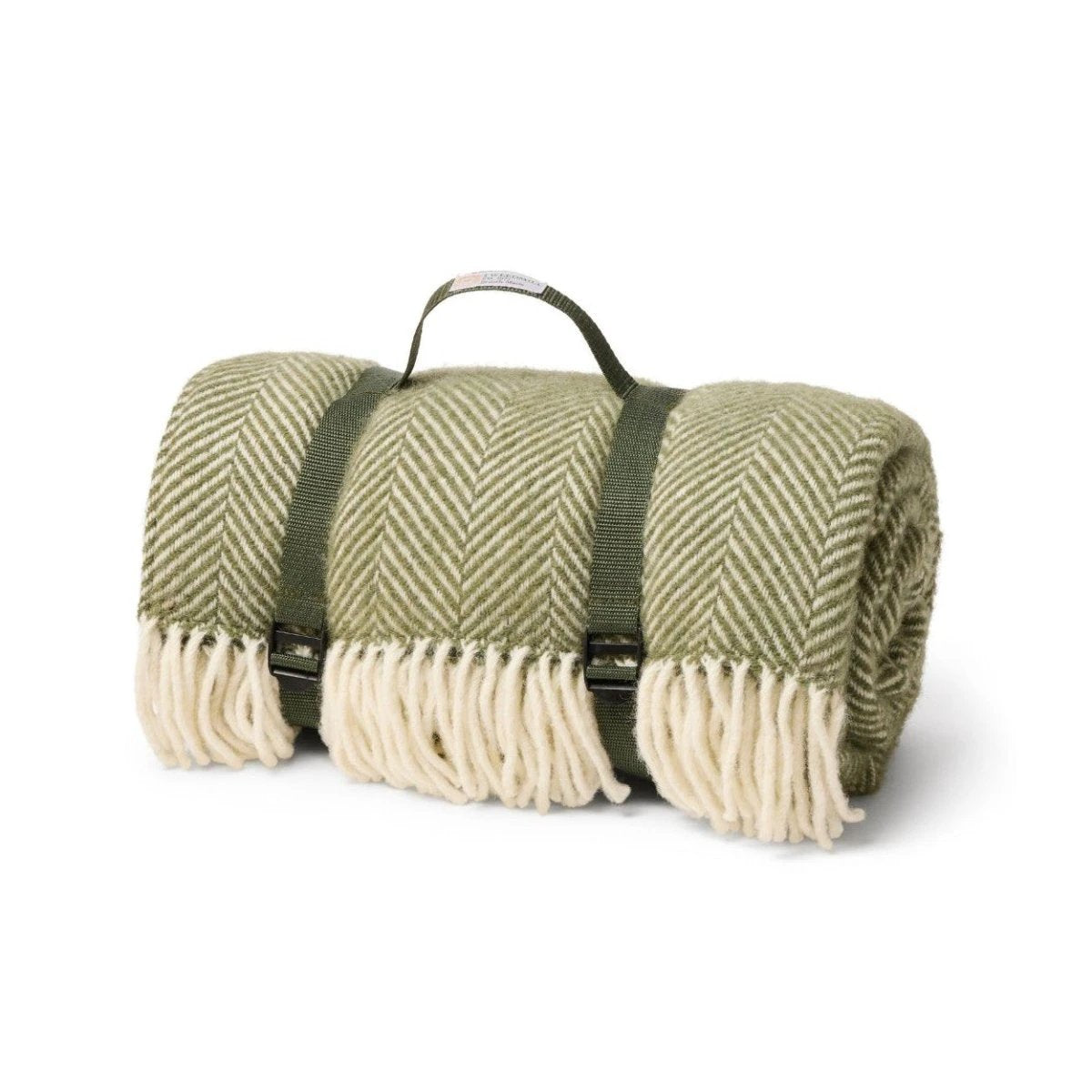 Picknickkleed Polo Visgraat Olive - Wol - Waterdicht - 150x183cm - Tweedmill by MoodCompanyNL