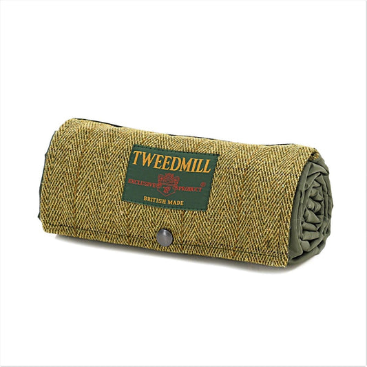 MoodCompanyNL - Picknickkleed Walker Olive - Tweed - Waterdicht - 66 × 98cm - Tweedmill - 5060067704629