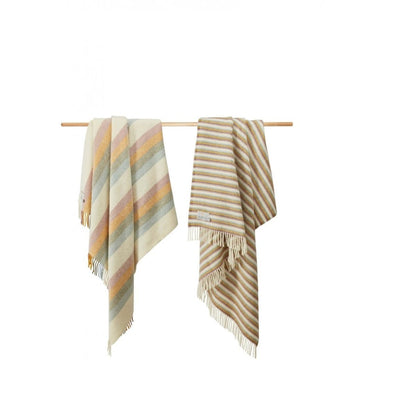 MoodCompanyNL - Plaid Gestreept Sleutelbloem (Primrose) - 150x183 - Nieuw Wol - Tweedmill UK - 5060958300268