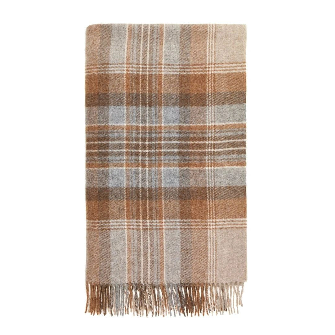 Plaid Kintyre Beige - Shetland Lamswol - 140x185 - Bronte by Moon Scotland by MoodCompanyNL