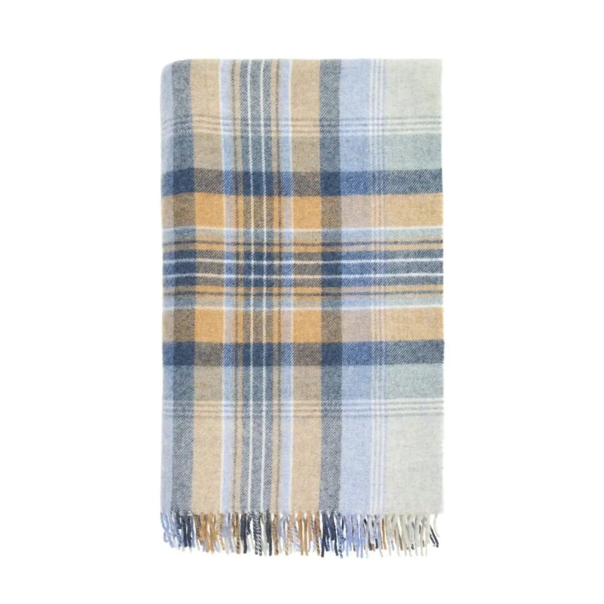 Mood Company - Plaid Kintyre Blauw - Shetland Lamswol - 140x185 - Bronte by Moon Scotland - 6151206788729