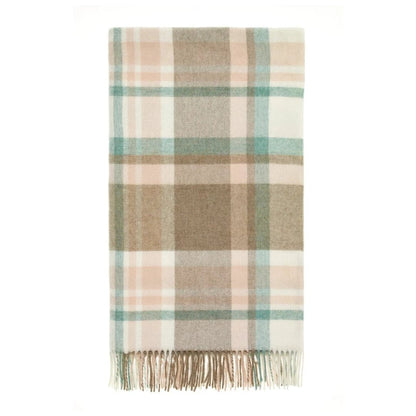 Plaid Portree Beige Roze - Merino lamswol - 140x185 - Bronte by Moon Scotland by MoodCompanyNL
