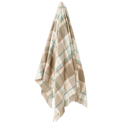 Plaid Portree Beige Roze - Merino lamswol - 140x185 - Bronte by Moon Scotland by MoodCompanyNL