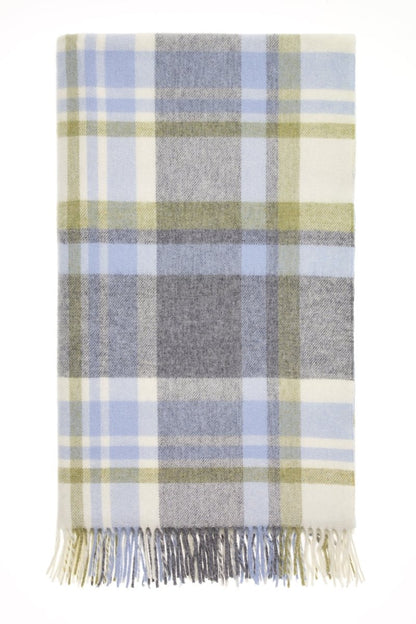 MoodCompanyNL - Plaid Portree Grijs Lichtblauw - Merino lamswol - 140x185 - Bronte by Moon Scotland - 6151206595525