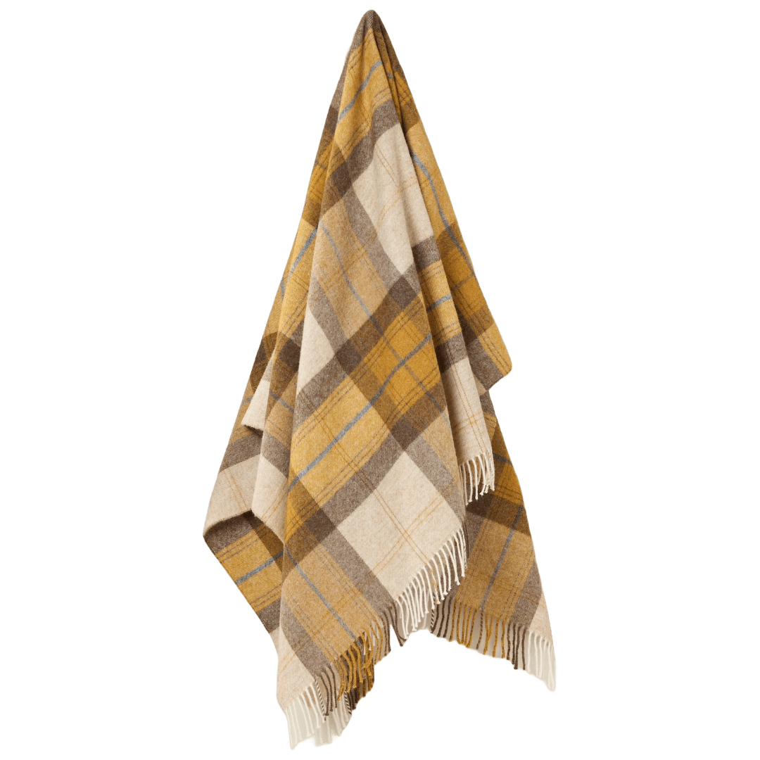 MoodCompanyNL - Plaid Skye Koraal Goud - Shetland Lamswol - 140x185 - Bronte by Moon Scotland - 6151206943937