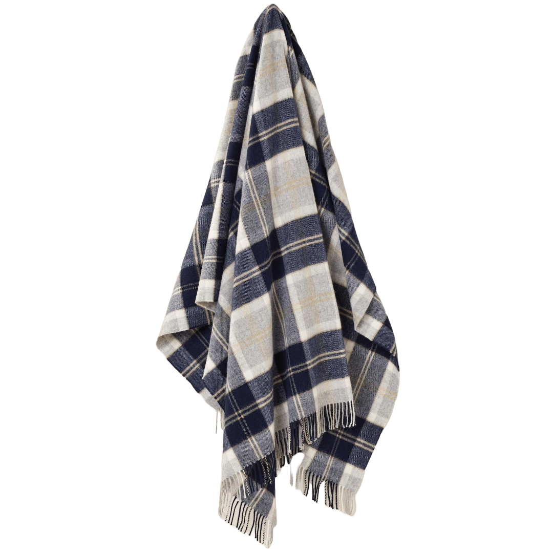 MoodCompanyNL - Plaid Tartan Bannockbane Silver - Merino Lamswol - 140x185 - Bronte by Moon Scotland - 6095632368332
