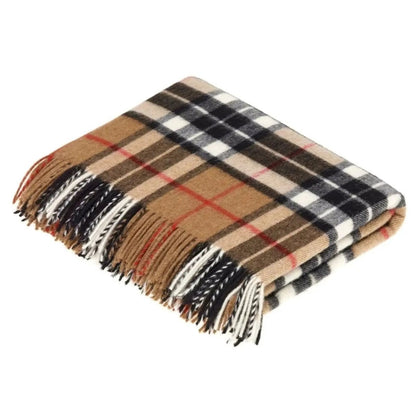 Mood Company - Plaid Tartan Camel Thompson - Merino Lamswol - 140x185 - Bronte by Moon Scotland - 5057900085816