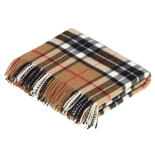 Mood Company - Plaid Tartan Camel Thompson - Merino Lamswol - 140x185 - Bronte by Moon Scotland - 5057900085816