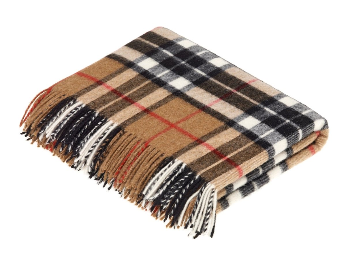 MoodCompanyNL - Plaid Tartan Camel Thompson - Merino Lamswol - 140x185 - Bronte by Moon Scotland - 5057900085816