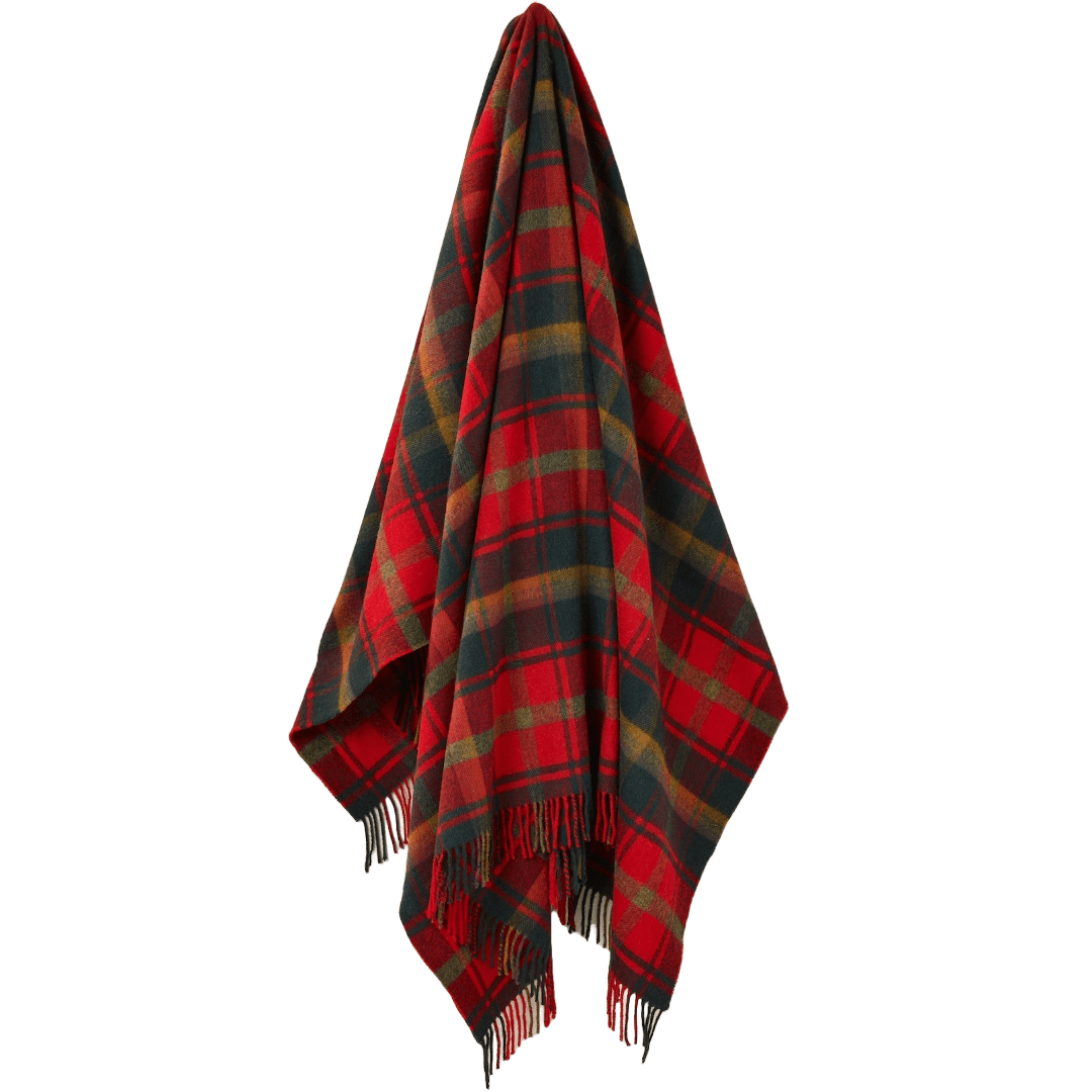 Plaid Tartan Dark Maple - Merino Lamswol - 140x185 - Bronte by Moon Scotland by MoodCompanyNL