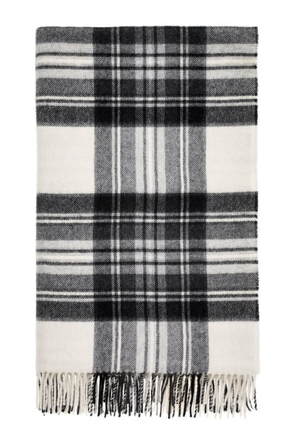 MoodCompanyNL - Plaid Tartan Dress Grey Stewart - Merino Lamswol - 140x185 - Bronte by Moon Scotland - 6095650864861