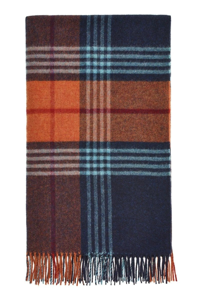 Plaid Tenby Blauw - Shetland Lamswol - 140x185 - Bronte by Moon Scotland by MoodCompanyNL