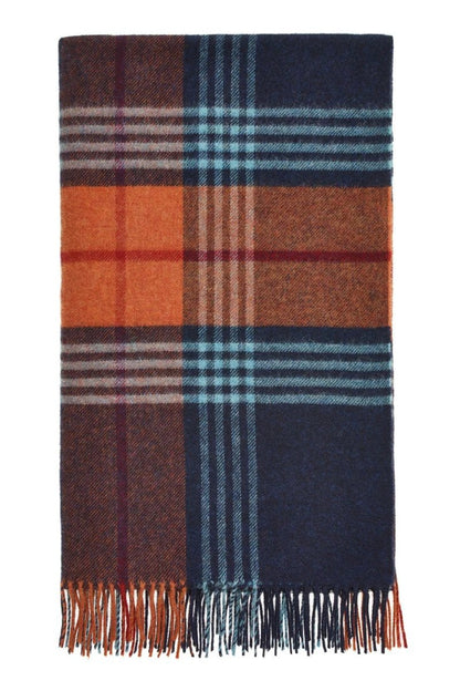 Plaid Tenby Blauw - Shetland Lamswol - 140x185 - Bronte by Moon Scotland by MoodCompanyNL