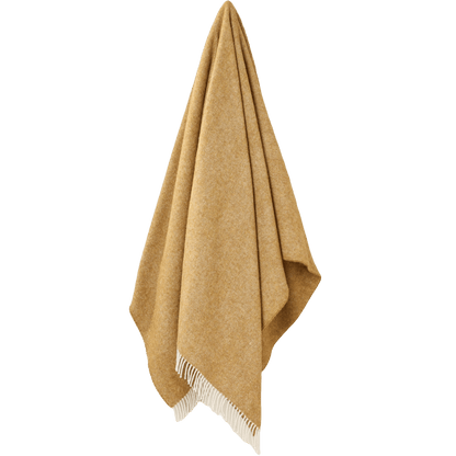 Plaid Visgraat Goud - Shetland Lamswol - 140x185 - Bronte by Moon Scotland by MoodCompanyNL