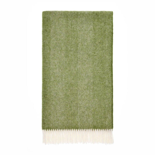 Mood Company - Plaid Visgraat Groen (Apple) - Shetland Lamswol - 140x185 - Bronte by Moon Scotland - 6095634683617