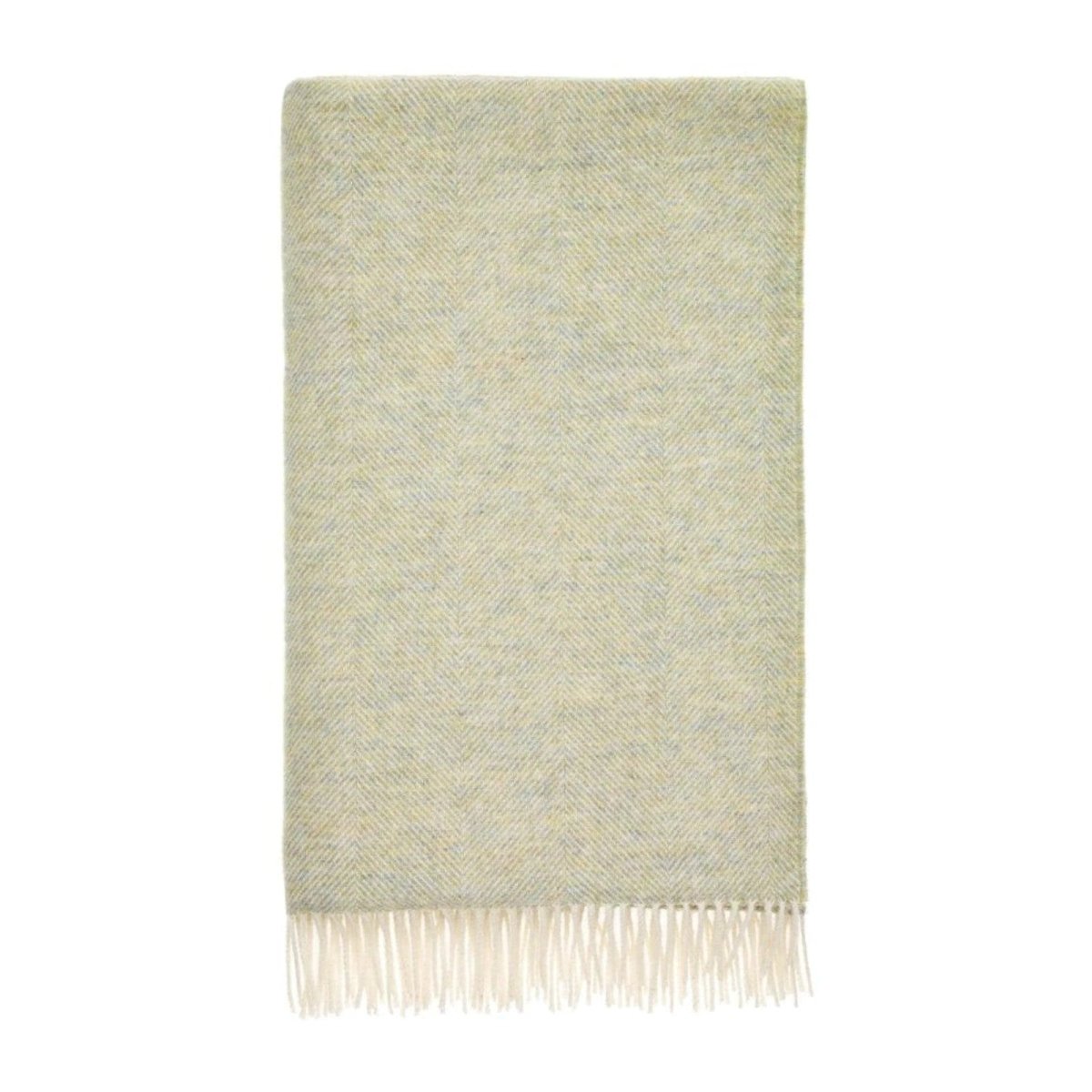 Mood Company - Plaid Visgraat Licht Naturel Groen (Light Sage) - Shetland Lamswol - 140x185 - Bronte by Moon Scotland - 5057900121569