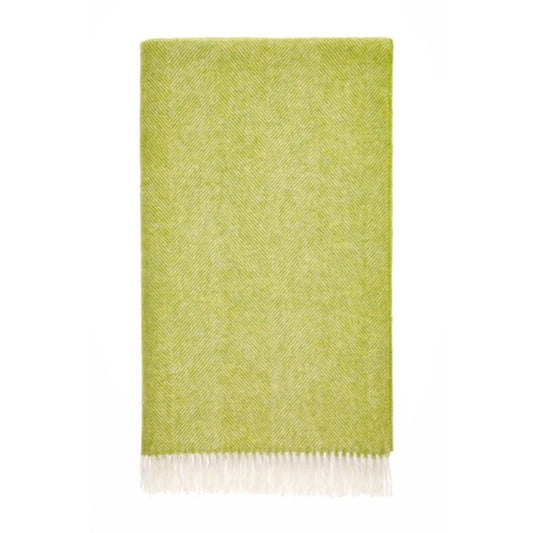 Mood Company - Plaid Visgraat Lime Groen - Shetland Lamswol - 140x185 - Bronte by Moon Scotland - 6095634380394