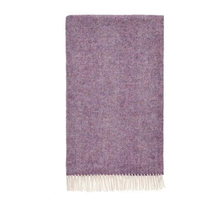 Mood Company - Plaid Visgraat Paars Lavendel - Shetland Lamswol - 140x185 - Bronte by Moon Scotland - 5057900121538