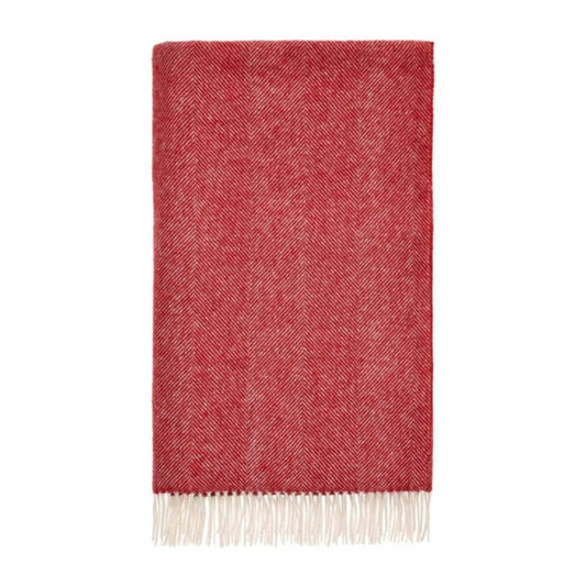 Mood Company - Plaid Visgraat Rood - Shetland Lamswol - 140x185 - Bronte by Moon Scotland - 6095638958902