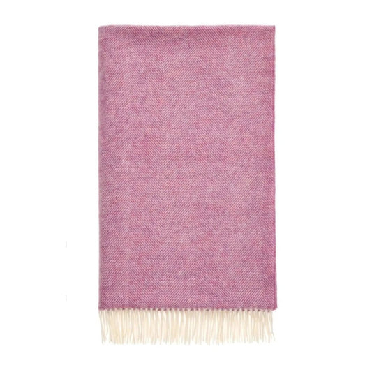 Mood Company - Plaid Visgraat Roze - Shetland Lamswol - 140x185 - Bronte by Moon Scotland - 5057900121507