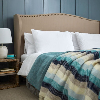 MoodCompanyNL - Plaid Zee en Kust Gestreept - 150x183 - Nieuw Wol - Tweedmill UK - 5060958303481