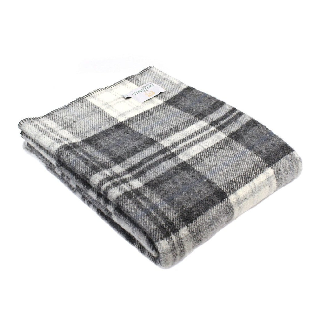 MoodCompanyNL - Plaid zonder franje Tartan Cottage Grijs - 150x183 - Nieuw Wol - Tweedmill UK - 5060674578897