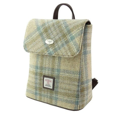 MoodCompanyNL - Rugzak Tummel Beige Stewart en zacht Groen - Mini - 26x21x12 - Harris Tweed - Glen Appin of Scotland - 5060959027324