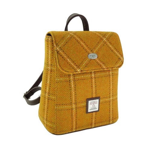 MoodCompanyNL - Rugzak Tummel Mosterd Geel (English Mustard) - Mini - 26x21x12 - Harris Tweed - Glen Appin of Scotland - 5060959023289