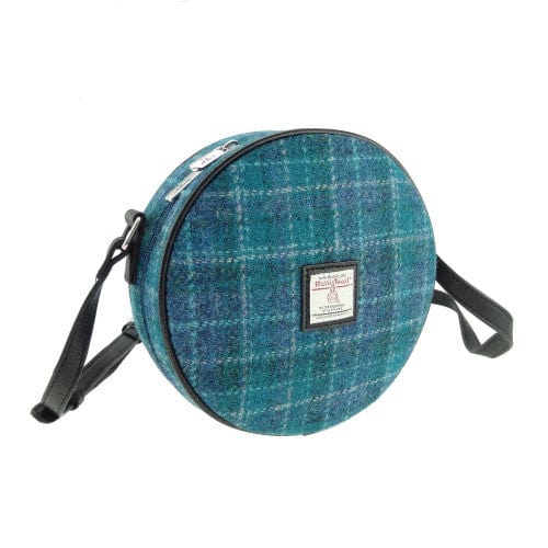 MoodCompanyNL - Schoudertas Bannock Blauw (Sea Blue) - Rond - Ritssluiting - Harris Tweed - Glen Appin of Scotland - 5060631372674