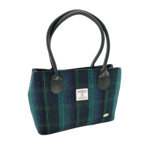 MoodCompanyNL - Schoudertas Cassley Blauw met Turquoise - Klassiek - Harris Tweed - Glen Appin of Scotland - 5060631379963