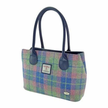 MoodCompanyNL - Schoudertas Cassley Zacht Blauw met Roze - Klassiek - Harris Tweed - Glen Appin of Scotland - 5060959027157