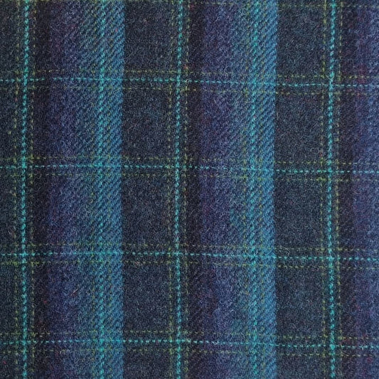 Mood Company - Schoudertas Fiddich Blauw met Turquoise - Small - Ritssluiting - Harris Tweed - Glen Appin of Scotland - 5061035011398