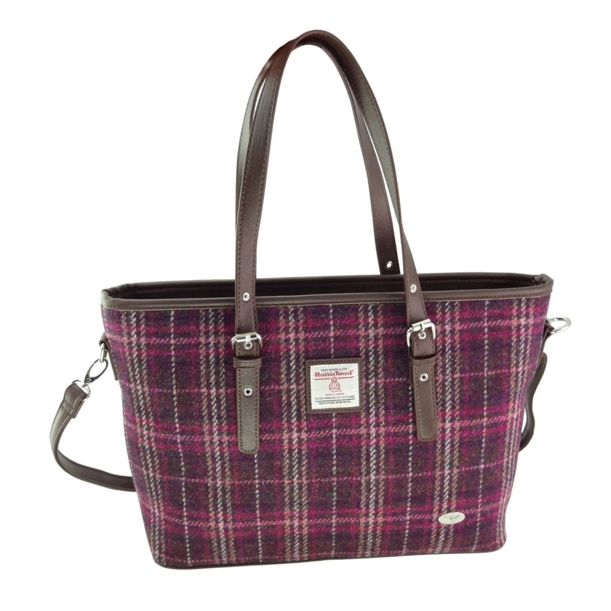 MoodCompanyNL - Schoudertas Spey Tote bag Paars Geruit (Purple Check) - Groot - Ritssluiting - Harris Tweed - Glen Appin of Scotland - 5060959023395