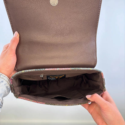 MoodCompanyNL - Schoudertas Thurso Blauw met Turquoise ruit - 23x24x9 - Harris Tweed - Glen Appin of Scotland - 5060959020196