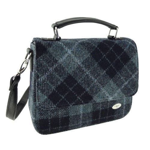 MoodCompanyNL - Schoudertas Thurso Zwart Grijs Tartan - 23x24x9 - Harris Tweed - Glen Appin of Scotland - 5060959020141