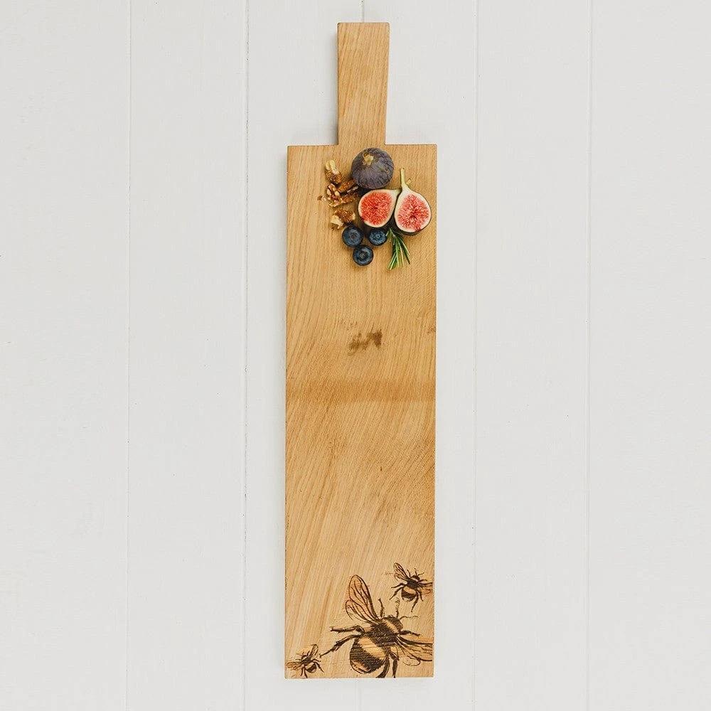 Serveerplank Bijen Lang - 60x15 - Schots Eikenhout - Scottish Made by MoodCompanyNL