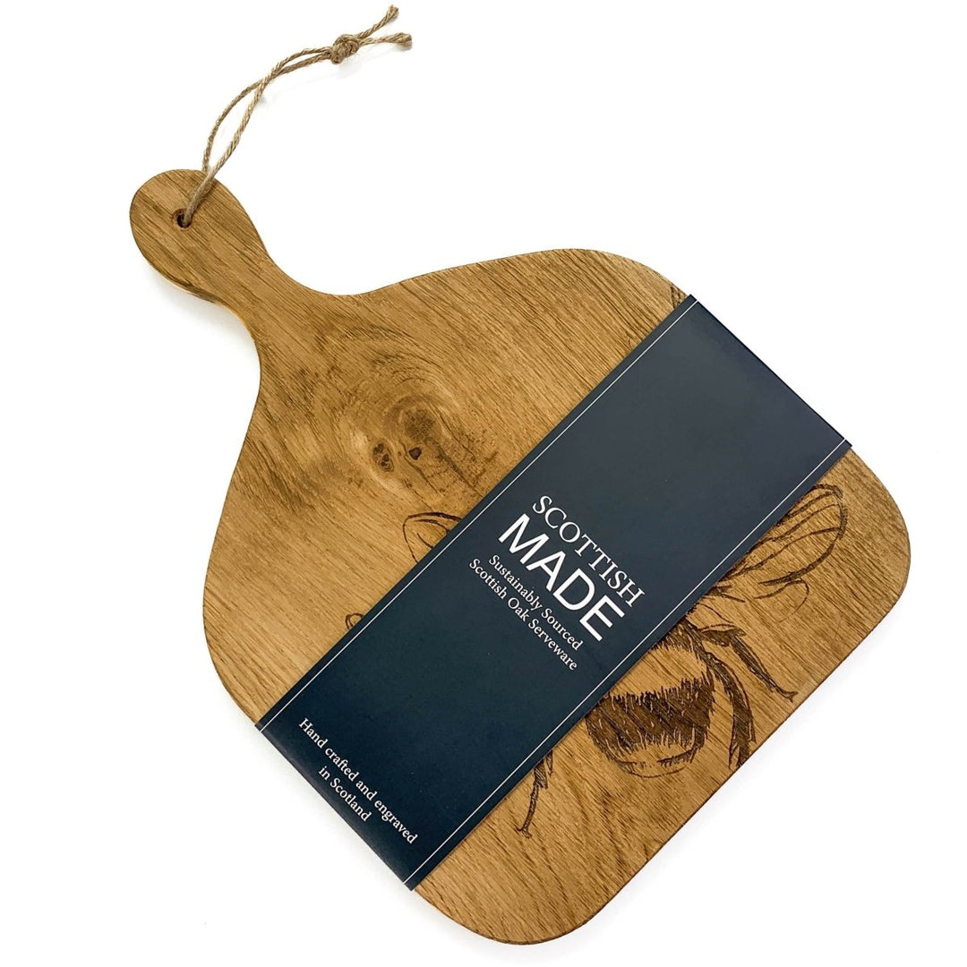 MoodCompanyNL - Serveerplank Peddel Bijen Medium - 35x25 - Schots Eikenhout - Scottish Made - 5060718719330