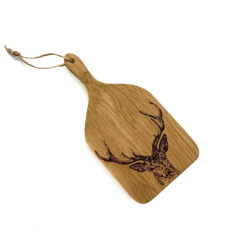 MoodCompanyNL - Serveerplank Peddel Edelhert Small - 30x15 - Schots Eikenhout - Scottish Made - 5060718719262