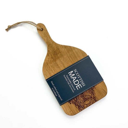 Serveerplank Peddel Schotse Hooglander Small - 30x15 - Schots Eikenhout - Scottish Made by MoodCompanyNL